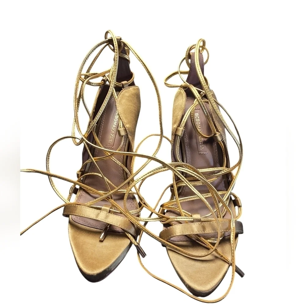 BCBGMAXAZRIA Esme Metallic Gladiator Sandal Sz. 7.5 - Picture 7 of 10